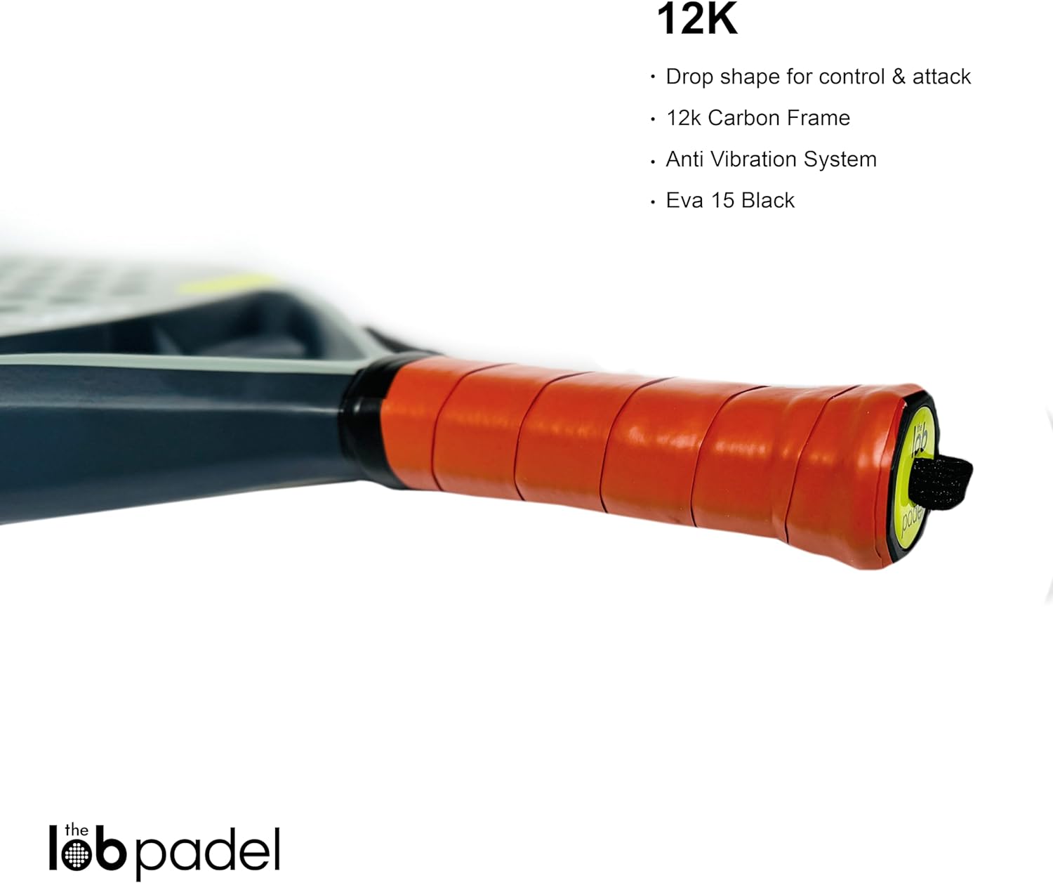 The Lob 12K Carbon Fiber EVA Black 15 Core Padel Racket Black - The Padelverse