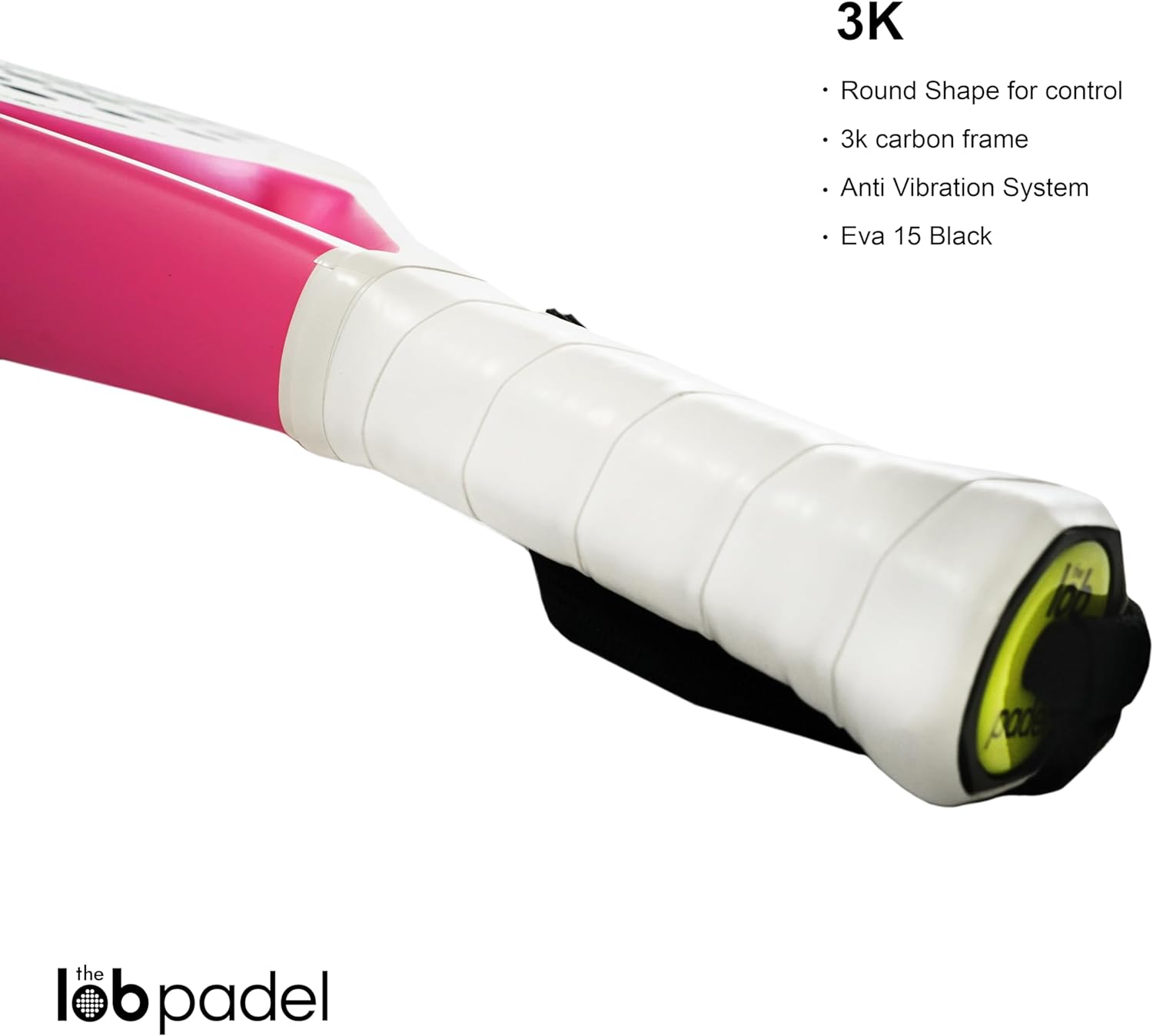 The Lob 3K Carbon Fiber Eva Black Pink - The Padelverse